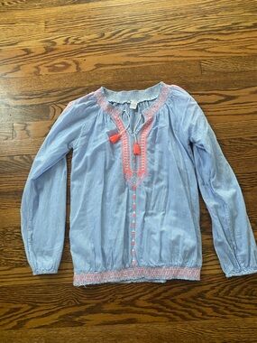 Cyrillus  paris Blouse with Pink Embroidery